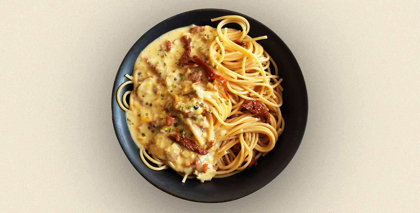 Whole Wheat Spaghetti with Creamy Sweet Corn Sauce 